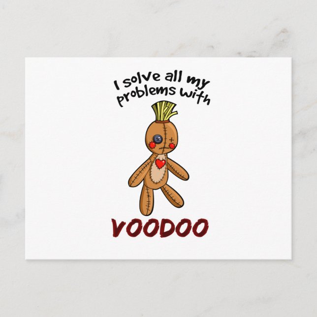 Ich löse alle meine Probleme mit Voodoo Postkarte (Vorderseite)