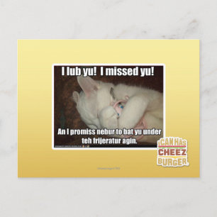 Ich lub dich ein! Ich habe dich vermisst! Postkarte