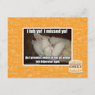 Ich lub dich ein! Ich habe dich vermisst! Postkarte