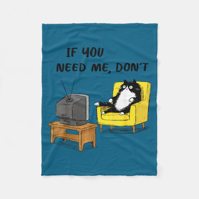Ich lustig wenn nötig, nicht schwarze Katze Fleecedecke (Vorderseite)
