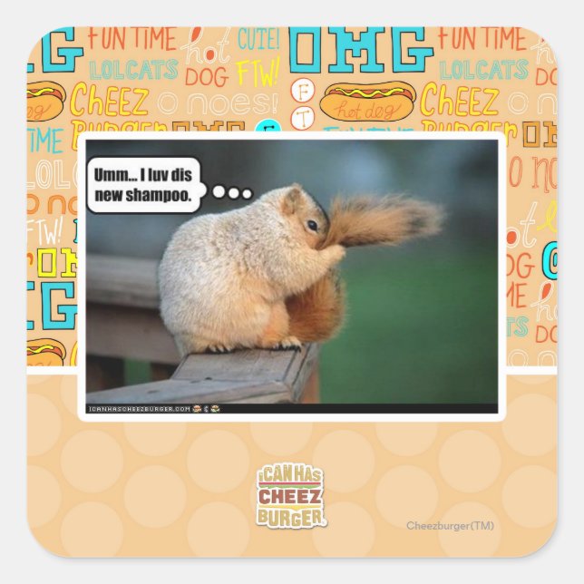 Ich luv neues Shampoo Quadratischer Aufkleber (Vorderseite)