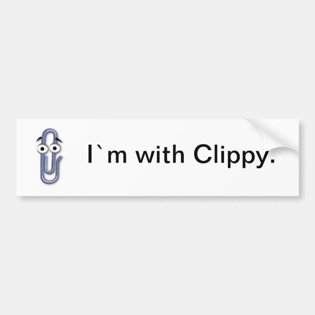 "Ich ` m mit Clippy" Auto Aufkleber Autoaufkleber (Vorne)