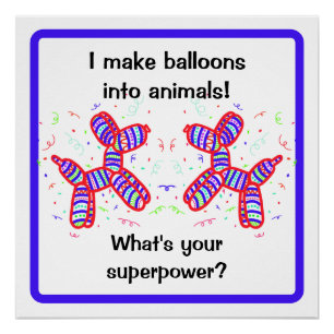 Ich mache Balloons zu Tieren Twister Poster