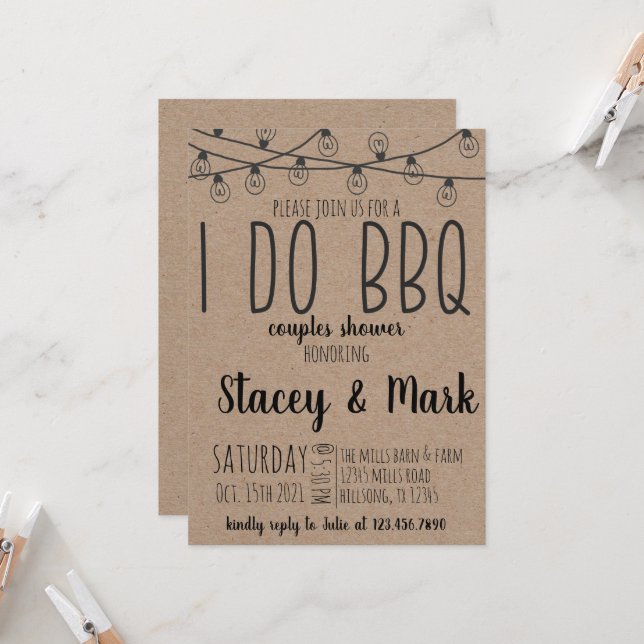 Ich mache BBQ Einladung (Vorderseite/Rückseite Beispiel)