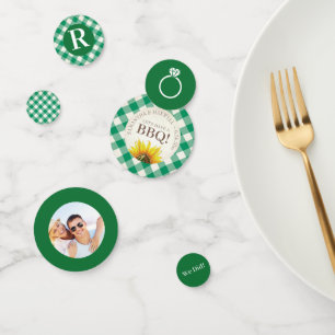 Ich mache BBQ Grüne Gingham Hochzeitsdusche Konfetti