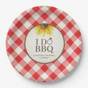 Ich mache BBQ-Papierteller Sonnenblume und Rot Gin Pappteller