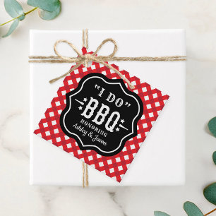 Ich mache BBQ Rot kariert Hochzeit Geschenkanhänger