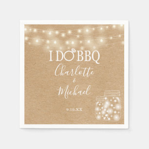 Ich mache BBQ Rustic Kraft Mason Jar Verlobungsser Serviette
