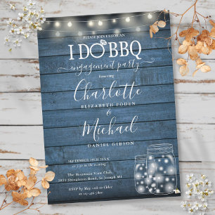Ich mache BBQ Rustic String Lights Mason Jar Verlo Einladung