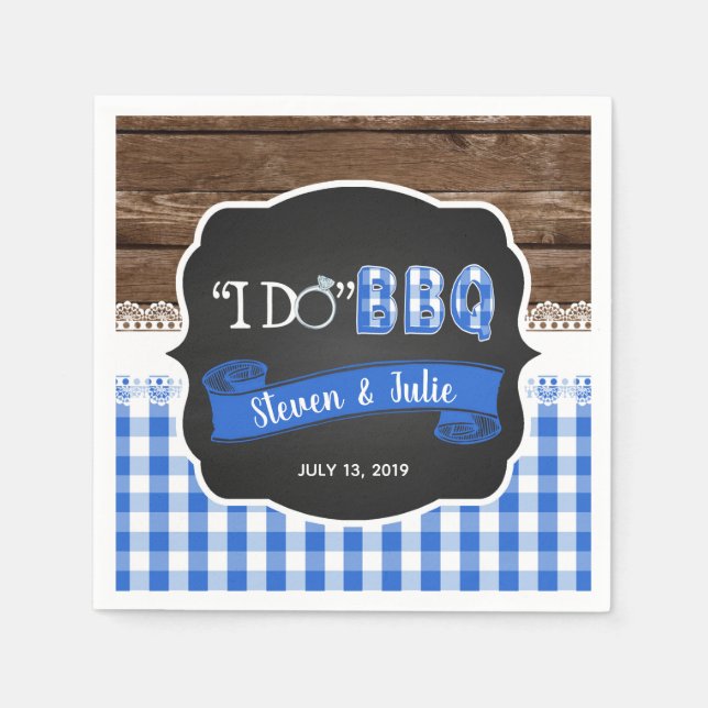 Ich mache BBQ Serviette - Blau (Vorderseite)