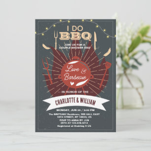 Ich mache BBQ Verlobung Hochzeitspaar Brautparty Einladung