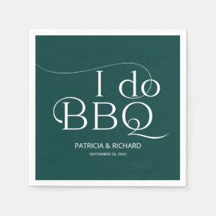 Ich mache BBQ Verlobungsfeier Grün Serviette