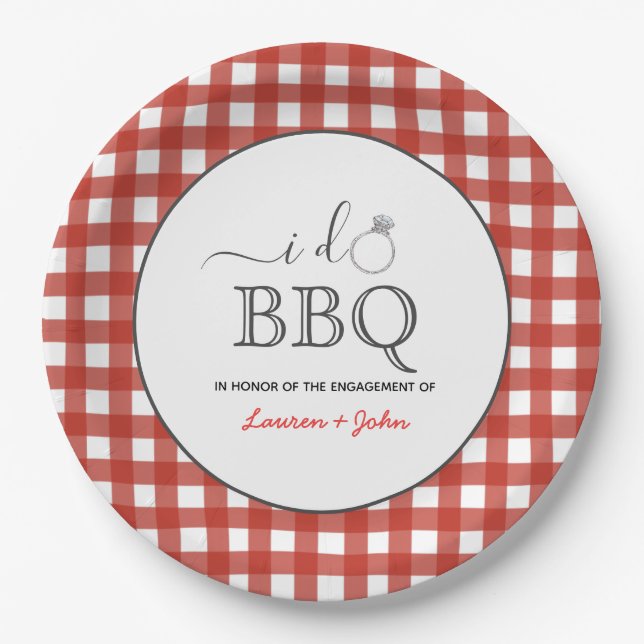 Ich mache BBQ Verlobungsparty Pappteller (Vorderseite)