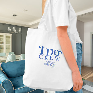 Ich mache Crew Blue Modern Schriftart Tote Tasche