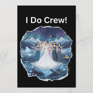 Ich mache Crew Brautjungfer Winterhochzeit Jungges Einladung