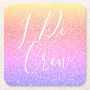 Ich mache Crew Lila Glitzer Junggeselinnen-Abschie Rechteckiger Pappuntersetzer