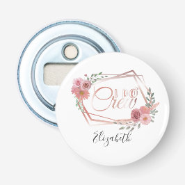 Ich mache Crew Rosa Blütenrot Rosa Blume Grüne Flaschenöffner