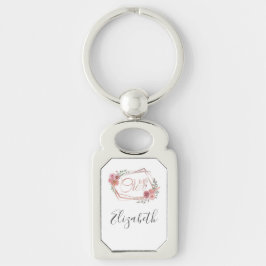 Ich mache Crew Rosa Blütenrot Rosa Blume Grüne Schlüsselanhänger