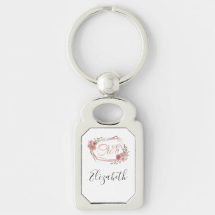 Ich mache Crew Rosa Blütenrot Rosa Blume Grüne Schlüsselanhänger