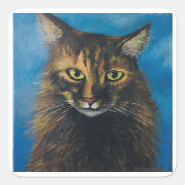 Ich mache die Katze Quadratischer Aufkleber (Vorderseite)