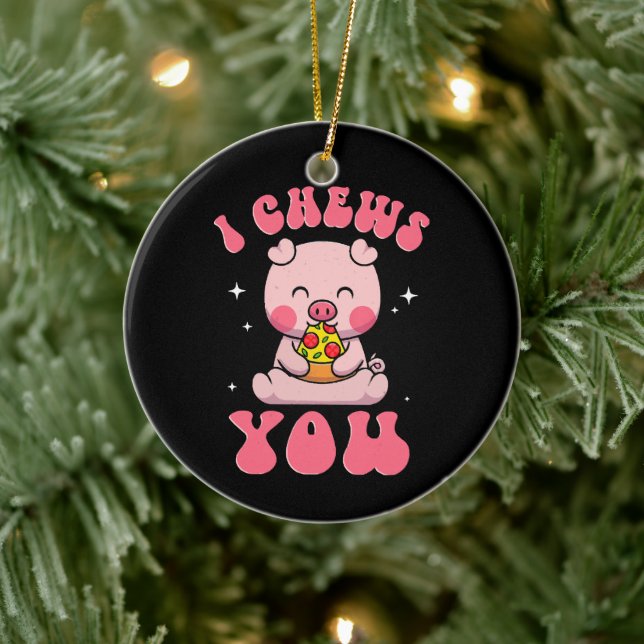 Ich mache dir Pizza Keramik Ornament (Baum)