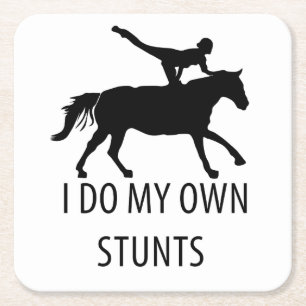 Ich mache eigene Stunts Vaulting Horseriding Rechteckiger Pappuntersetzer