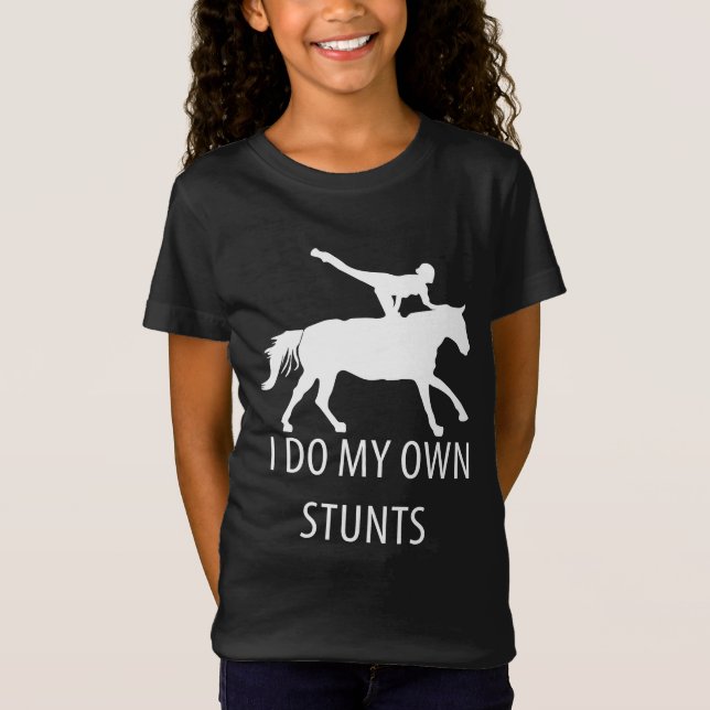 Ich mache eigene Stunts Vaulting Horseriding T-Shirt (Vorderseite)