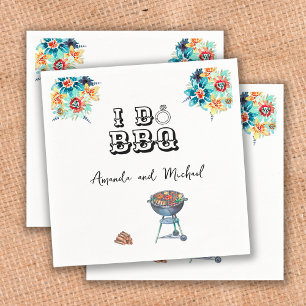 Ich mache ein BBQ-Blumen-Verlobungsfeier-Paar-Show Serviette