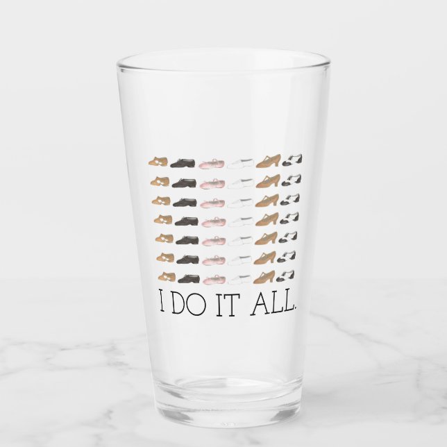 Ich mache es alles Tanzlehrer Ballett Stich Jazzsc Glas (Vorderseite)