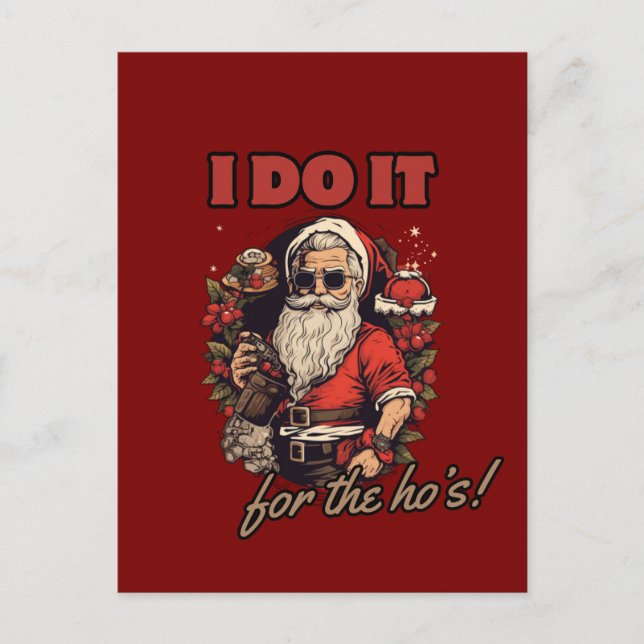 Ich mache es für den lustigen Weihnachtsweih-Spaß, Einladungspostkarte (Vorderseite)