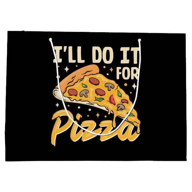 Ich mache es für Pizza Große Geschenktüte (Rückseite)