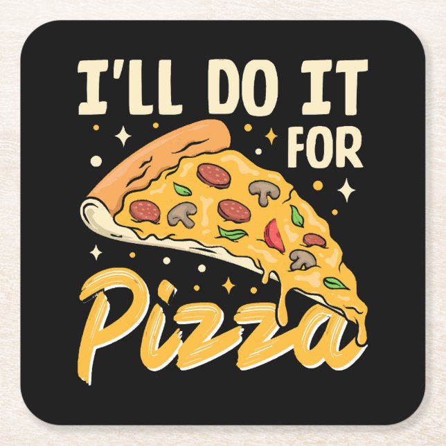 Ich mache es für Pizza Rechteckiger Pappuntersetzer (Vorderseite)