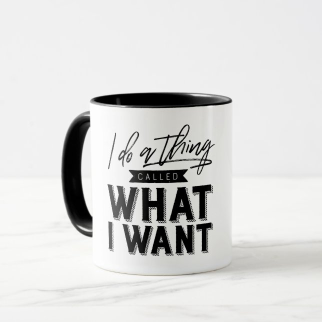 Ich mache etwas, das ich Typografie Wollte Tasse (Vorderseite Links)