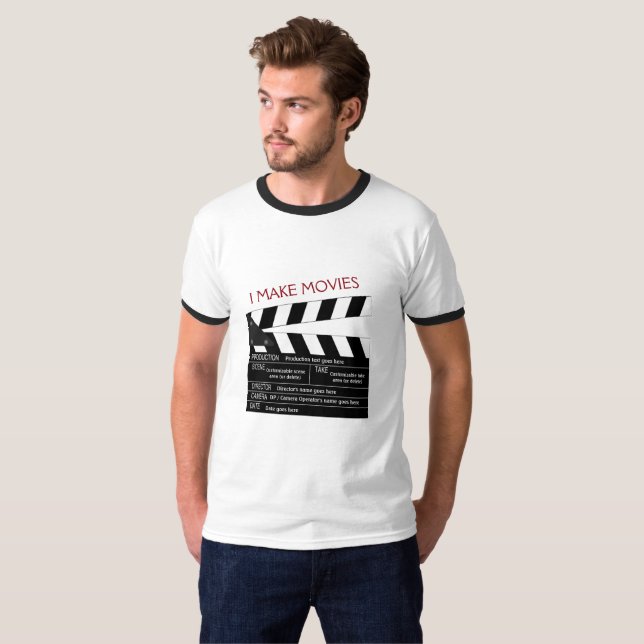 Ich mache Filme kundengerechtes Clapperboard T-Shirt (Vorne ganz)