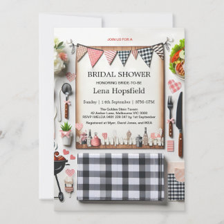 Ich mache GRILLEN Brautparty Rustikale Hochzeit Einladung