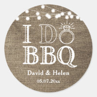 Ich mache GRILLEN Burlap Wedding Engagment Barbecu