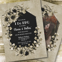 Ich mache GRILLEN Country Sunflower Foto Engagemen Einladung