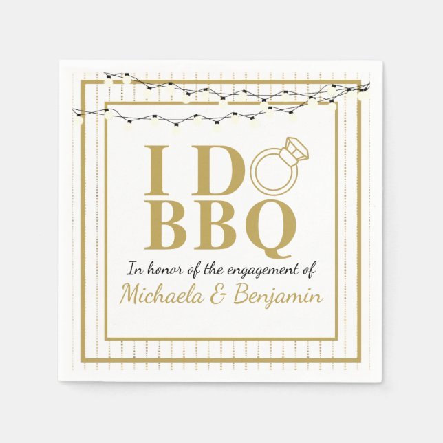 Ich mache GRILLEN Gold Engagement Party Paare Dusc Serviette (Vorderseite)