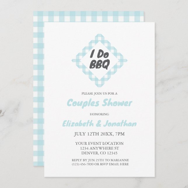 Ich mache GRILLEN Paare Dusche Einladung (Vorne/Hinten)