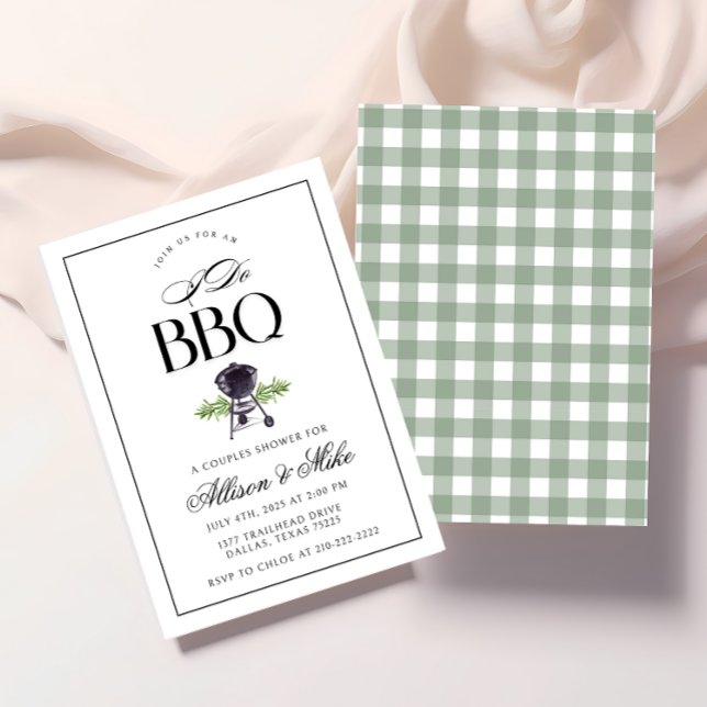 Ich mache GRILLEN Paare Einladung Dusche, Grill &  (Celebrate love with this rustic “I Do BBQ” invite – perfect for a casual outdoor couples shower! )