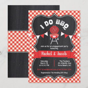 Ich mache GRILLEN Paares Dusche Red Gingham auf Ch Einladung