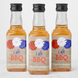 Ich mache GRILLEN Patriotic Floral Alkoholflaschenetikett
