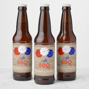 Ich mache GRILLEN Patriotic Floral Bierflaschenetikett