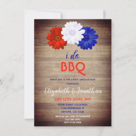 Ich mache GRILLEN Patriotic Floral Post Hochzeit Einladung