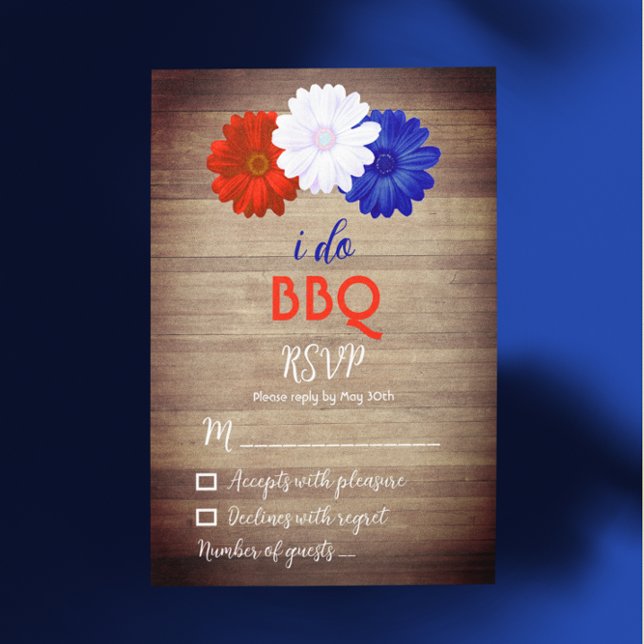 Ich mache GRILLEN Patriotic Floral RSVP Karte (Von Creator hochgeladen)