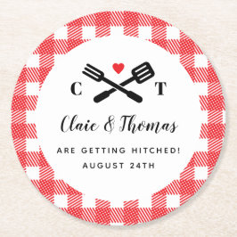 Ich mache GRILLEN Red Picnic Cocktail Dekoration Runder Pappuntersetzer