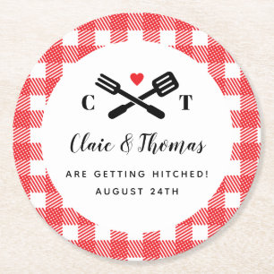 Ich mache GRILLEN Red Picnic Cocktail Dekoration Runder Pappuntersetzer