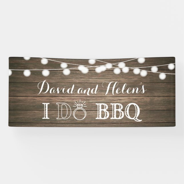 Ich mache GRILLEN Rustic Wood Wedding Engagment Ba Banner (Horizontal)