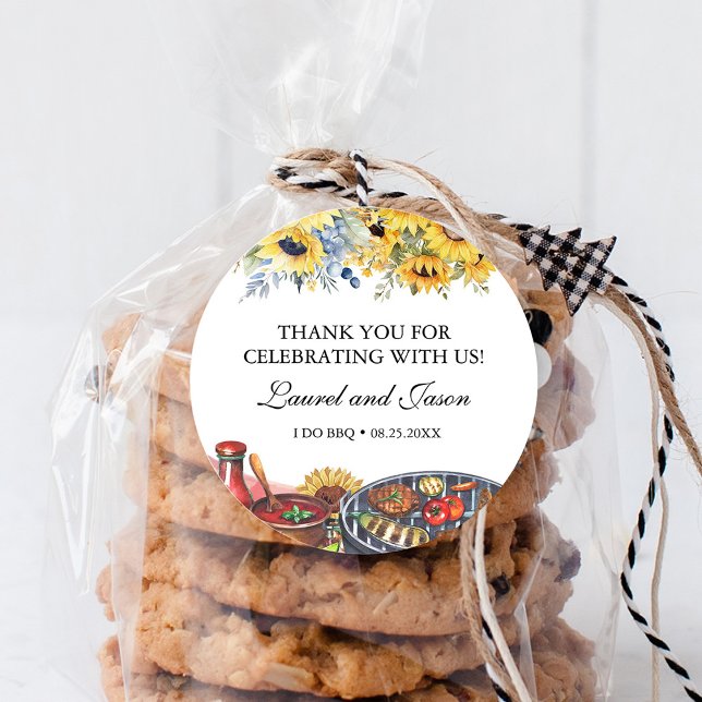 Ich mache GRILLEN Sonnenblume Rustikale Engagement Runder Aufkleber (Von Creator hochgeladen)