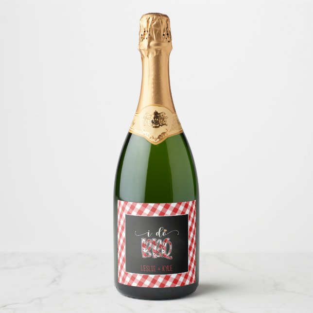 Ich mache GRILLEN Sparkling Wine Label - Rot - Cus (Vorderseite)